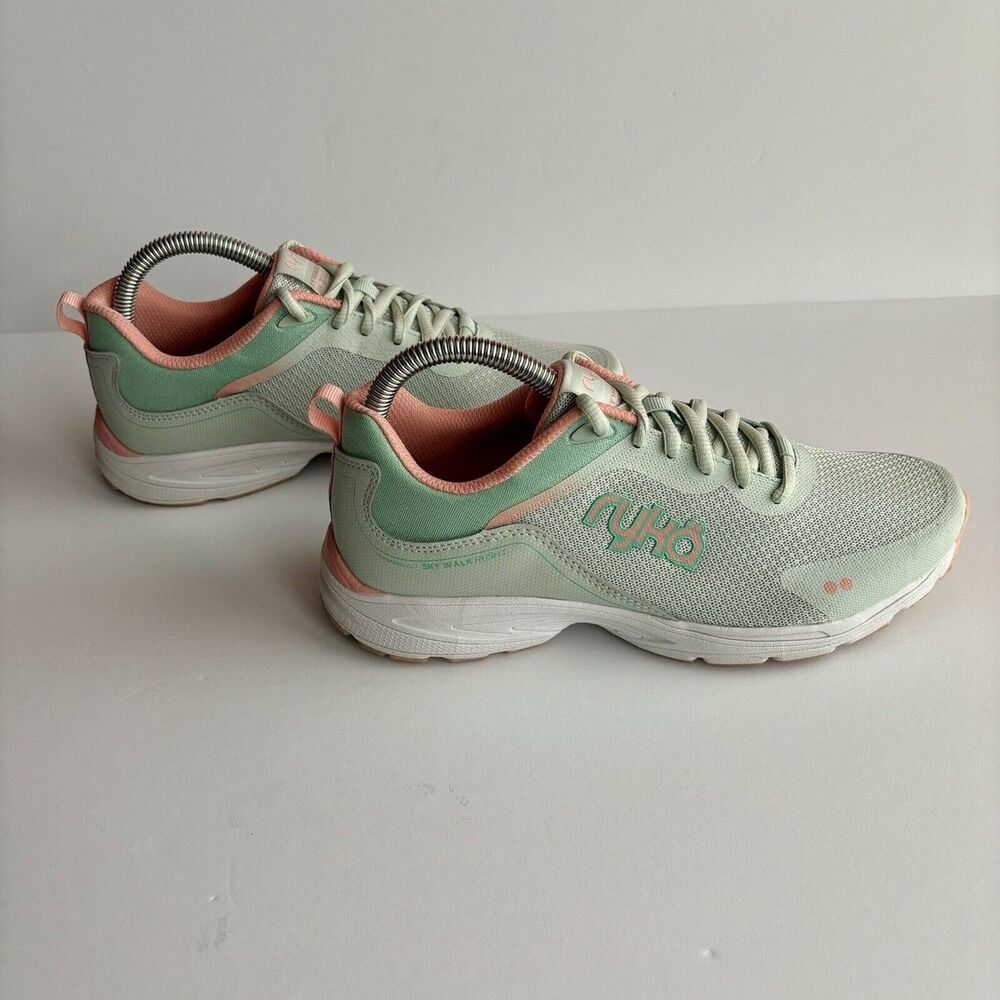 Ryka Sneakers Woman's size 7 US 37 EU Sky Walk Rush RK 206/ L 8189 green pink - Picture 4 of 9